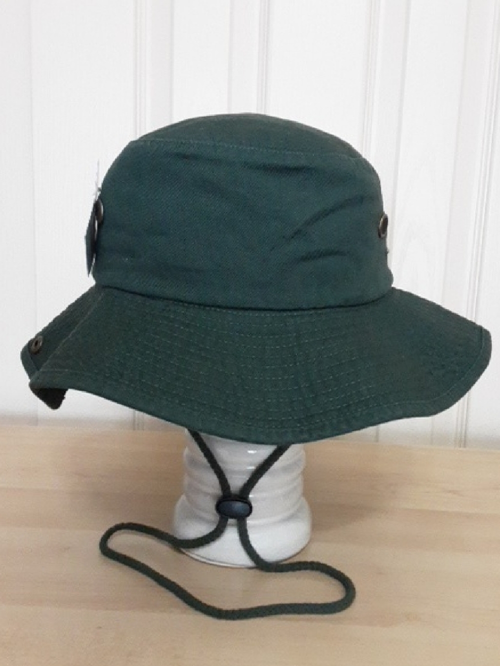 Dark Green Bucket Sun Hat with Chin Cord